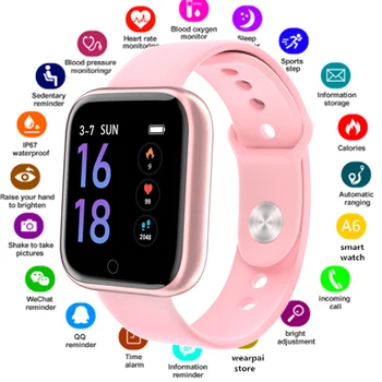 

2019 NEW Heart Rate Monitor Smart watch Women Men Fitness Tracker Sport IP68 Waterproof Smartwatch for Android IOS apple PK P68