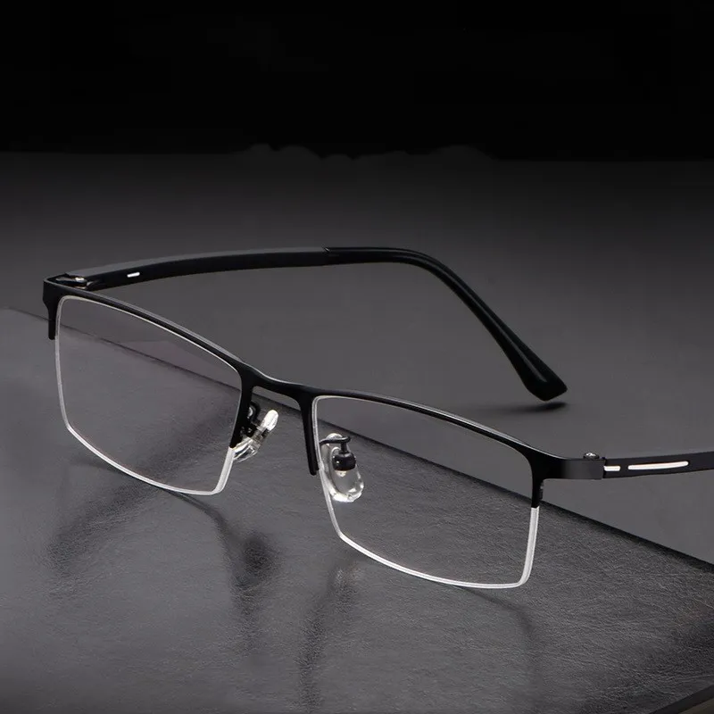 YIMARUILI Mode Super Tough Titan Legierung Brillen Rahmen Business Casual Optische Verordnung Halb Rahmen Gläser Männer P9916