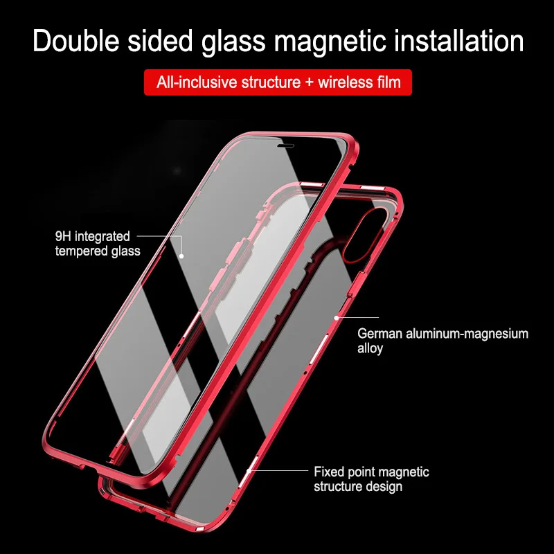 Магнитный чехол для IPhone 11 Pro XR XS MAX X 8 7 6 6s Plus, закаленное стекло, Магнитный чехол s, чехол для iPhone 11, Capa Funda Coque