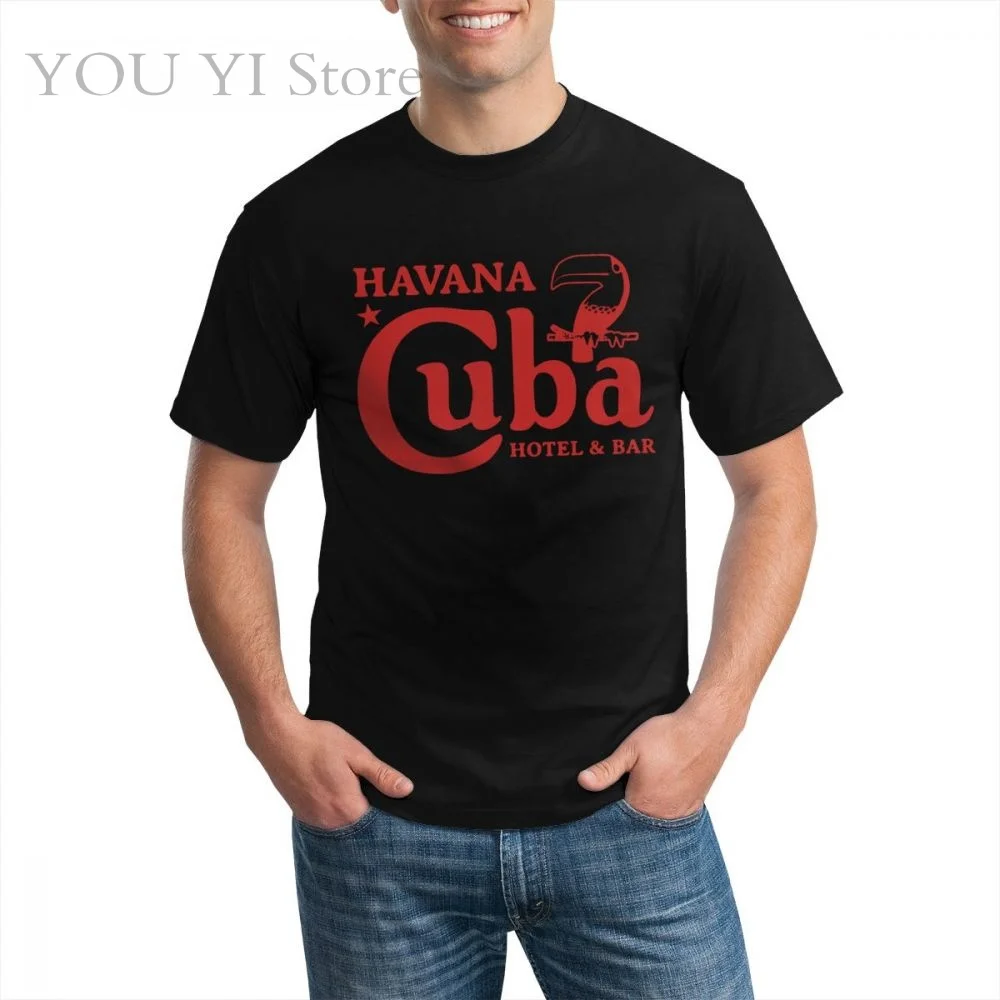 Vintage Havana Bar Hotel Pub Che Guevara Ernest Hemingway graphic t shirt for men 2020 | Мужская одежда