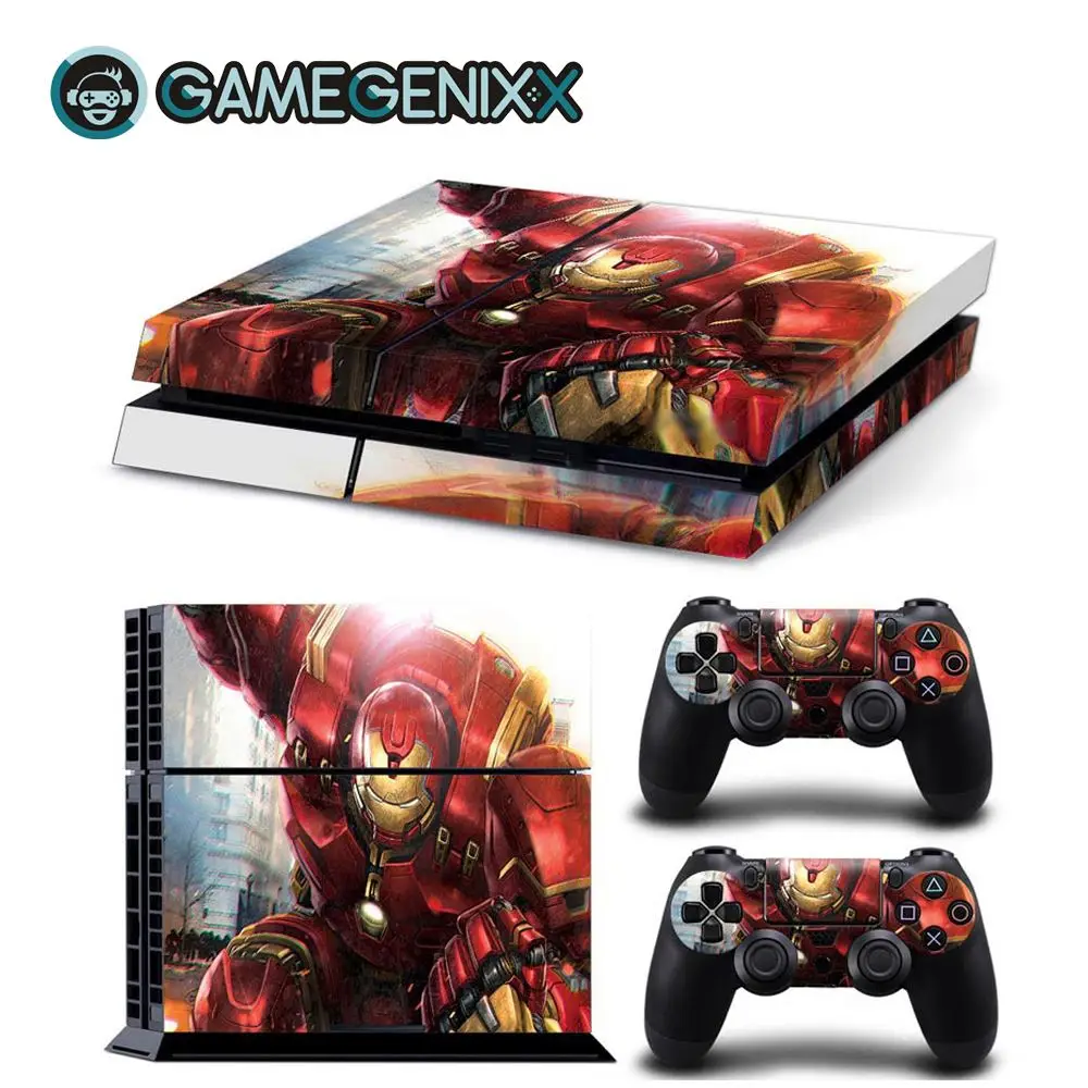 GAMEGENIXX Кожа Наклейка виниловая обложка для PS4 консоли и 2 контроллеров-Железный человек