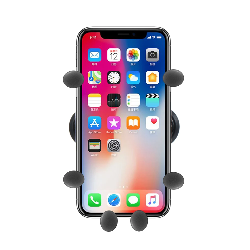 Универсальный автомобильный держатель для телефона для iPhone X XS Max samsung huawei держатель на вентиляционное отверстие автомобиля металлический гравитационный держатель для мобильного телефона