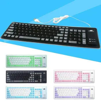 

Foldable Silicone Keyboard USB Wired Silicon Flexible Roll Up Soft Keyboard for PC Laptop Notebook