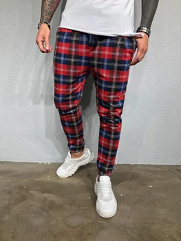 

Gentlemen's Lattice 3D Digital Printed Leisure Pants for 2019 Fashion Sports Pants for Men Red Yellow Green Color Pantaloni Uomo