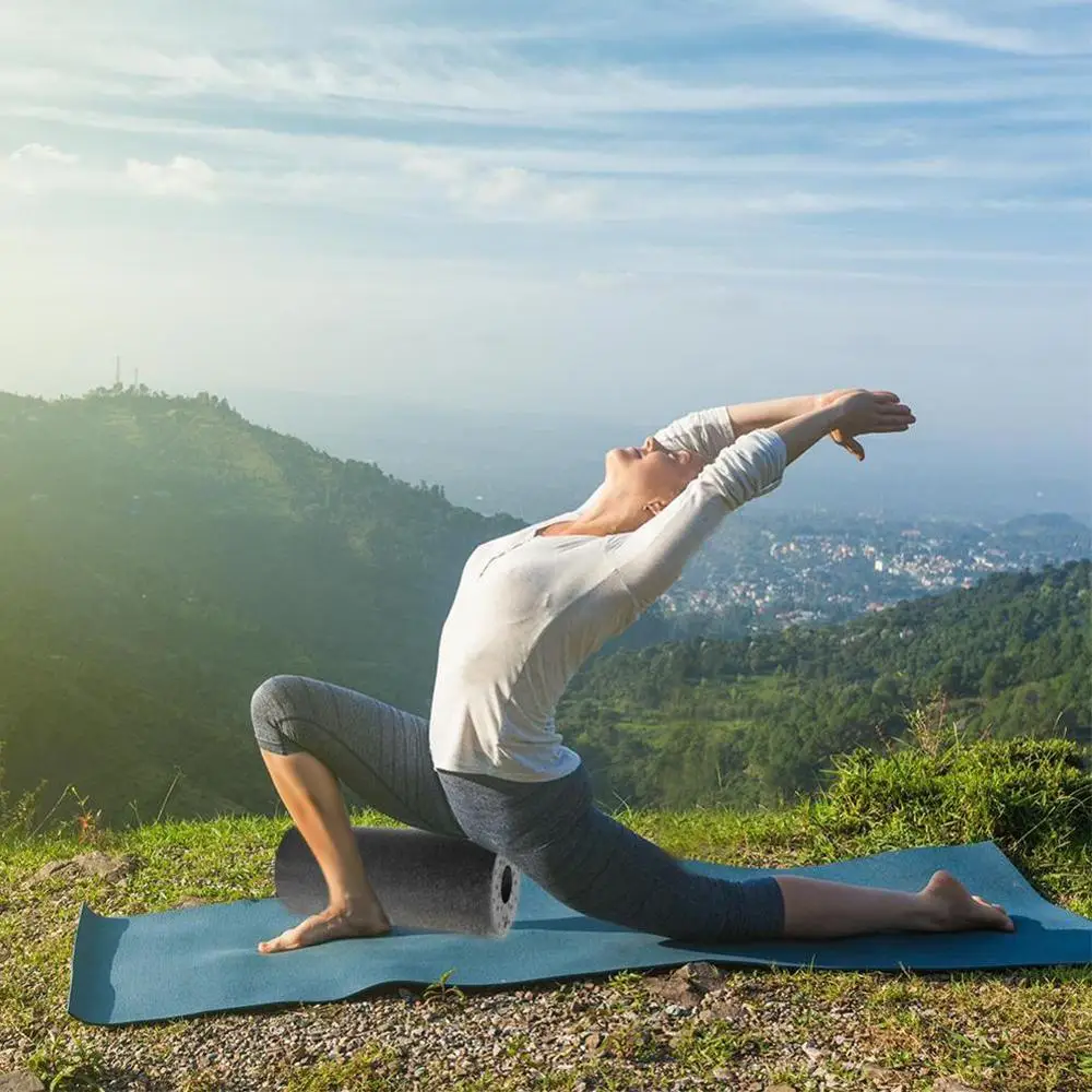 Health Fitness Massage Ball Medicine Yoga Release Fascia Body Pilates Gym Sport Ball Massager Roller Black