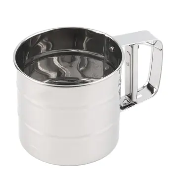 

Stainless Steel Manually Flour Strainers Large Double Layer Flour Filter Colanders & Strainers Sieve Cup Baking Tools
