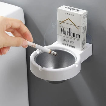 

1pc Portable ashtray wall stainless steel pocket smoke holders Storage Cup for toilet Home Office Cigarette Tools case