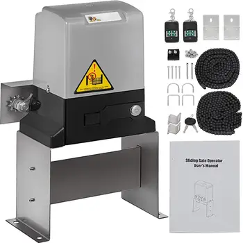 

AUTOMATIC SLIDING GATE OPENER DOOR 1400LBS SLIDE ROLLER 600KG WIRELESS REMOTE KIT