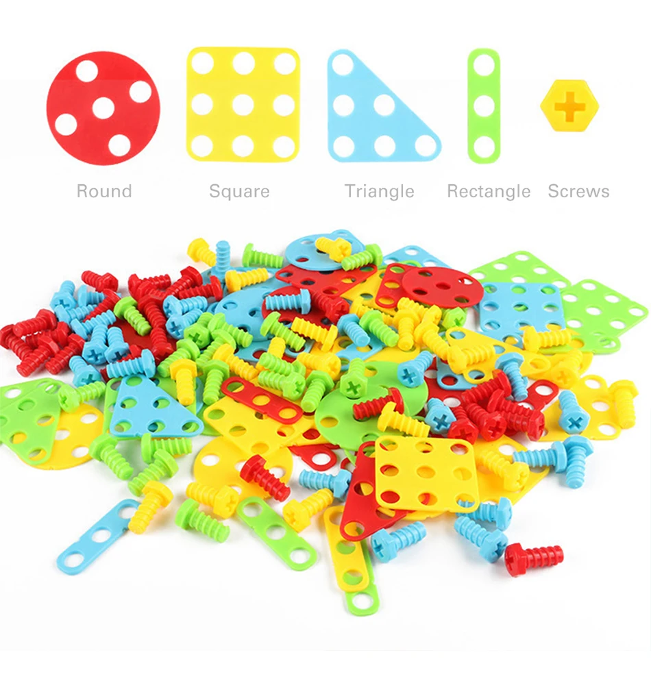 Детские игрушки дрель головоломка игрушка 3D образовательные головоломки для детей игрушки красочные кнопки Детские игрушки завинчивающиеся блоки здание занятая доска