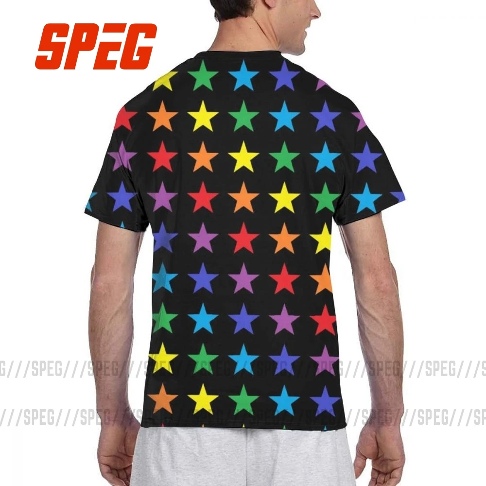Abstract Rainbow Stars T Shirt Men 