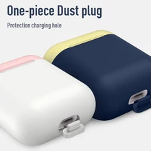 Цветной Мягкий силиконовый чехол для AirPods, уплотненные наушники для apple Airpods, противоударный чехол для AirPod, защитный чехол