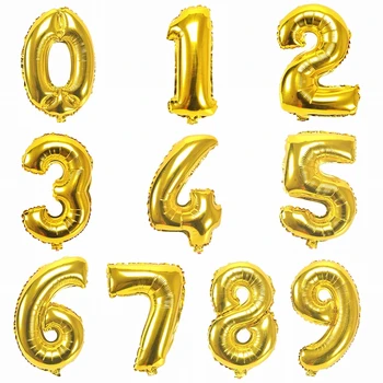 

16 Inch Number Balloons Foil Balloon Gold Silver Blue Digital Globos Wedding Birthday Party Decoration Baby Shower Supplies