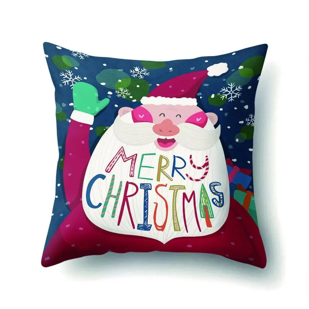 Рождественская наволочка для подушки с Санта Клаусом и снежинками, декоративная подушка для дома, спальни, дивана, кровати, полиэфирная наволочка, 40543 - Цвет: 2BZ-40543-319