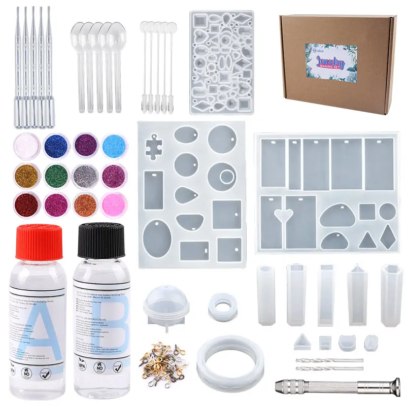 148 Pieces Resin Jewelry Making Starter Kit Silicone Casting Mold for  Beginners with Molds Resin Kits and Tools Set - AliExpress