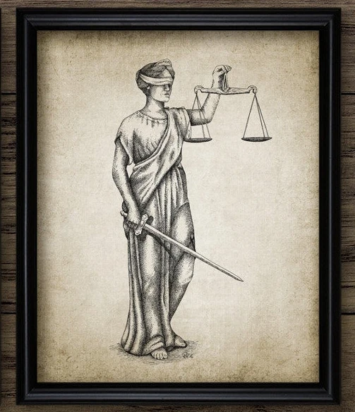 Christmas Canvas Painting Attorney Lady Justice Law Home Decor Patent Posters and Scale Of Justice Lawyer Gift Art Lawyer Office
