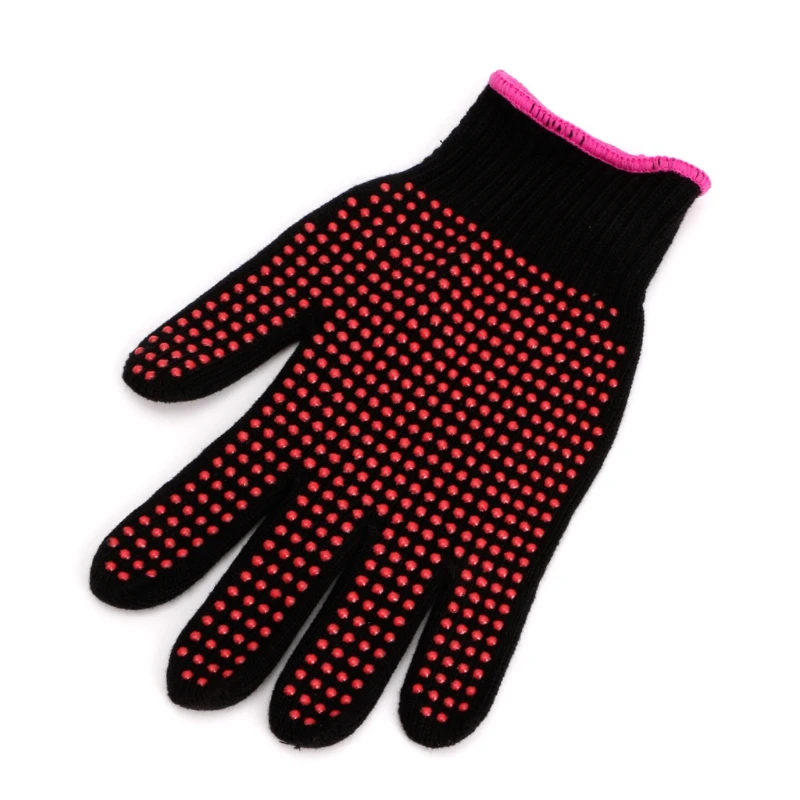 1 Pc Hair Straightener Curling Tong Hairdressing Heat Resistant Finger Gloves