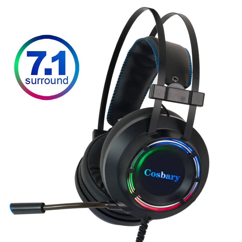 

Cosbary Gaming headphone with Microphone USB Wired Earphone 7.1 Surround Sound Game Headset for PC PS4 Xbox One
