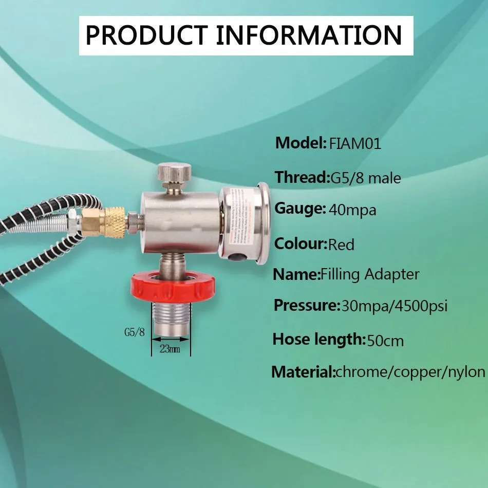 40 мм Калибр для CF PCP дайвинг клапан CO2 заправочная станция клапан w/цилиндр надувание воздуха в маленький HPA бак Заправка Адаптер 3