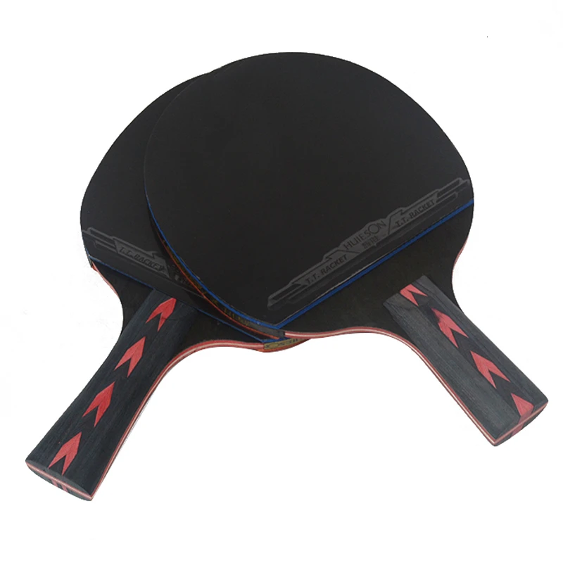 Huieson 5 Star Black & Red Carbon Fiber Table Tennis Racket Double Pimples-in Rubber Pingpong Racket for Teenager Players (11)