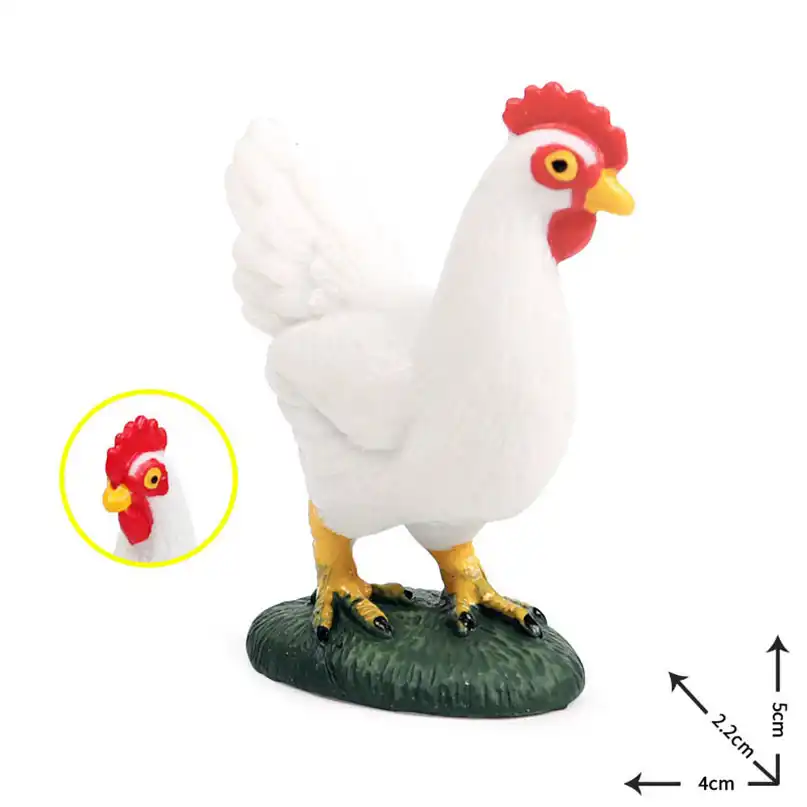 Realista modelo de aves animais fazenda brinquedo galinha pato ganso série galo pintos galinha figura brinquedos educativos para crianças