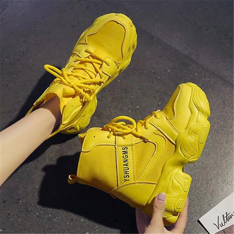 Кроссовки женские холщовые на платформе 8 см повседневные Ботильоны танкетке