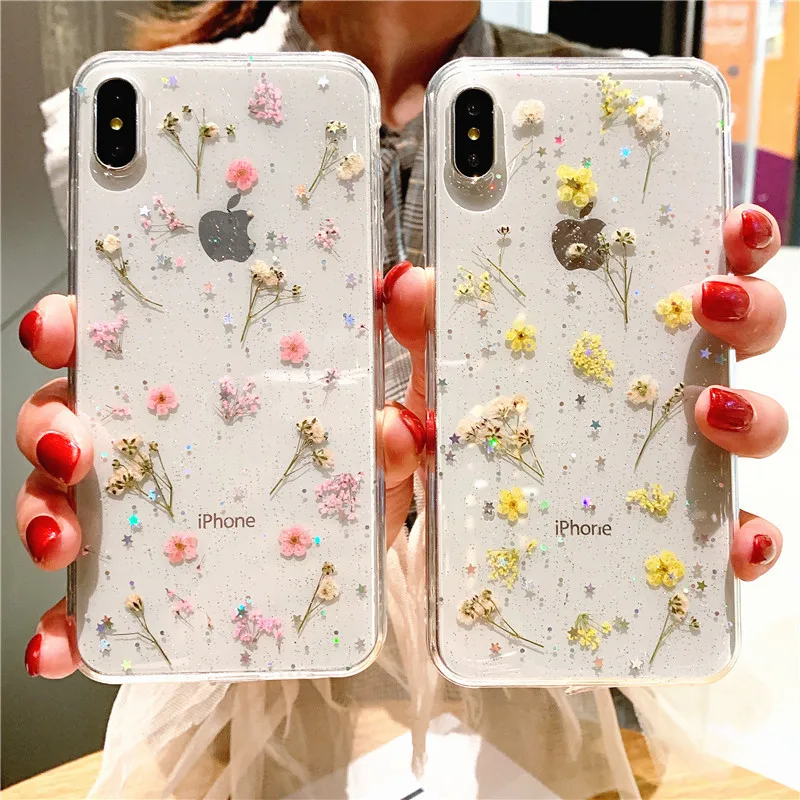Real Flowers Transparent Soft TPU Phone Case For iPhone 11 12Pro X XR XS Max 6 7 8 Plus Dried Flowers Bling beautiful Back Cover Real Flowers Transparent Soft TPU Phone Case For iPhone 11 12Pro X XR XS Max 6 7 8 Plus Dried Flowers Bling beautiful Back Cover
