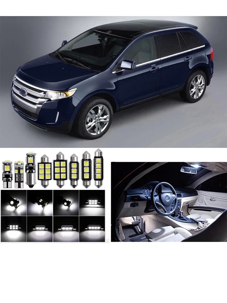 CANBUS 13 шт. интерьер автомобильного салона ствол огни для Ford Edge 2007-2013 Белый Светодиодный лампочки Интерьер Пакет Комплект
