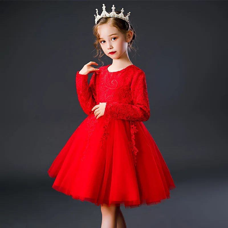 Г. Рождественские платья для девочек шелковая одежда с бантом и Длинными Рукавами Свадебное праздничное платье для девочек, детские платья принцессы