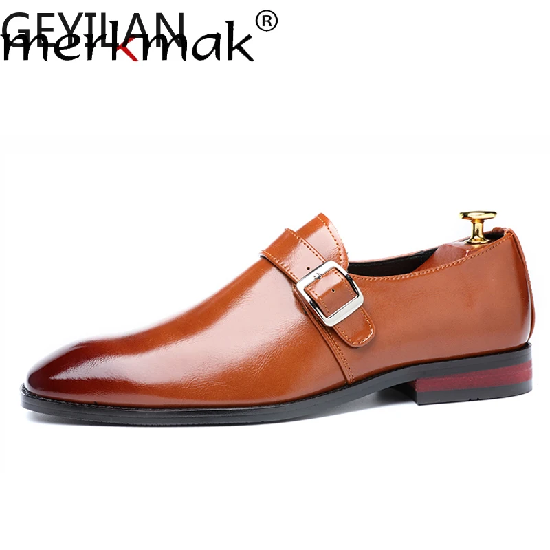2019 Klassieke Effen Oxfords Mannen Lederen Mode Britse Hasp Jurk Schoenen Mannelijke Casual Business Bruiloft Big Size 38-48 platte 2019 Klassieke Effen Oxfords Mannen Lederen Mode Britse Hasp Jurk Schoenen Mannelijke Casual Business Bruiloft Big Size 38-48 platte