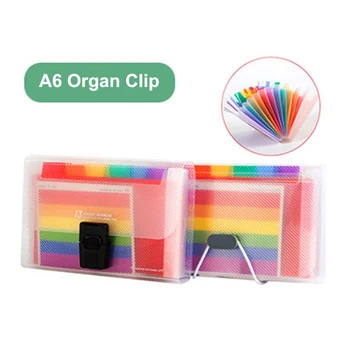 

Portable Archivador Standing Wallet A6 File Folder Rainbow Document Organizer Expandable Organ Bag Filing Clip