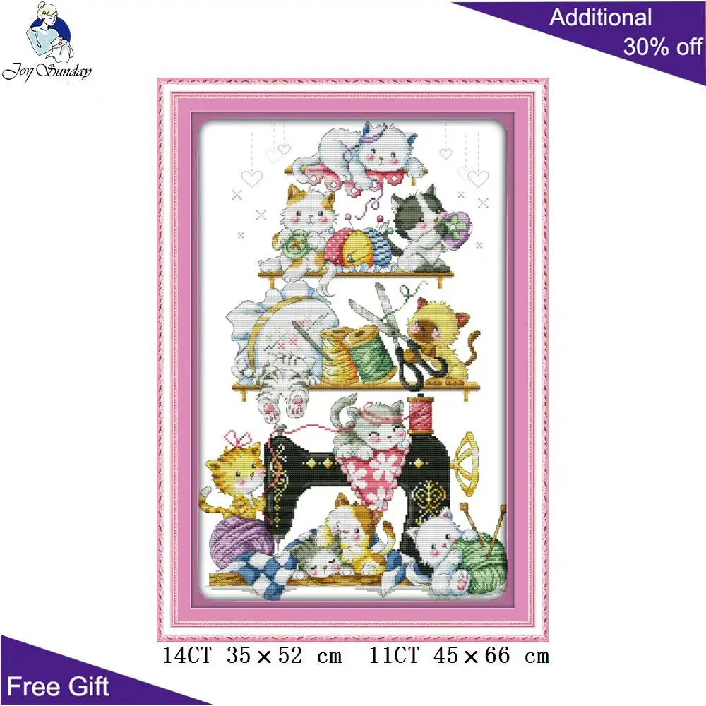 Набор для шитья кошек Joy Sunday домашний декор D963 14CT 11CT счетный и отпечатанный