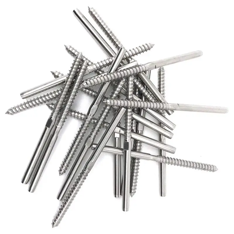 

Lag Screw Stud Thread Fitting Terminal, 1/8 inch Cable Railing Hardware Stainless Steel 316 Marine Grade 20 Pack