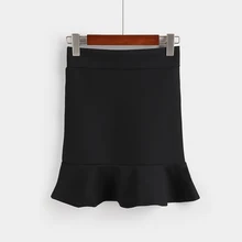 Большой размер гофрированный рыбий хвост мешок бедра Эластичный Высокая талия юбка