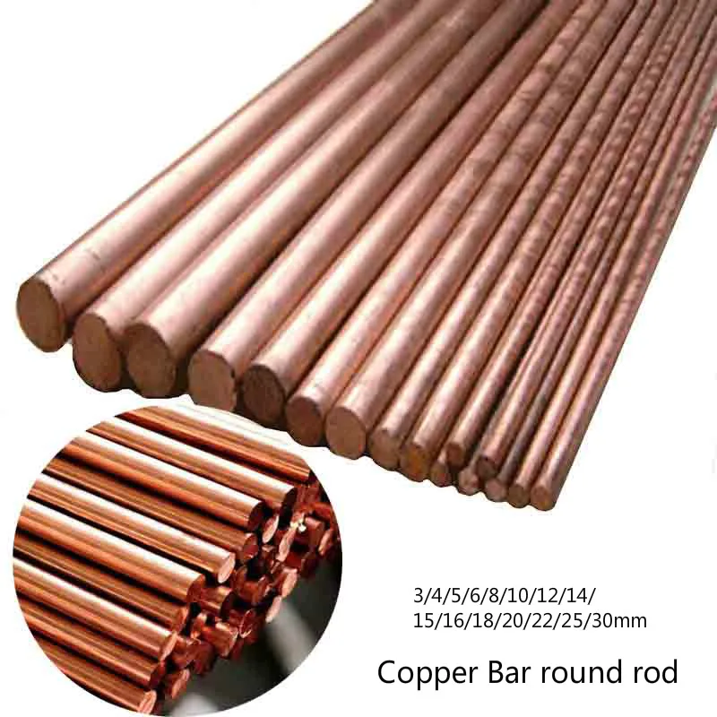 1/2/5 Pcs 15 Sizes Of Copper Round Rod/bar Length 100 Mm Diameter 3/4/5