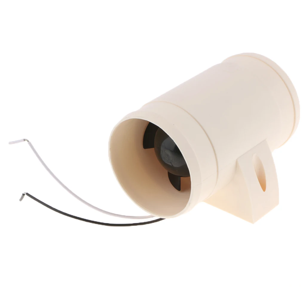 Marine Electric Turbo in Line Bilge Blower Cabin Ventilation 3 inch 76mm Diameter 12V - Waterproof - White
