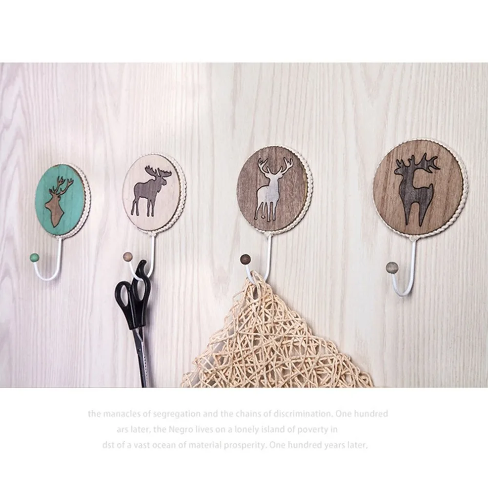 

Handmade Nordic Elk Printing hook Multi-Purpose Door Hook Clothing Hat Hanging Hold Cloth Towel Draining Dry Rack Hanger Hook
