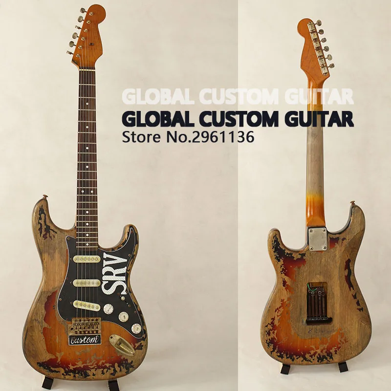 

High quality Relic electric guitar, SRV style,Alder body with Maple neck,Custom electric guitar,free shipping