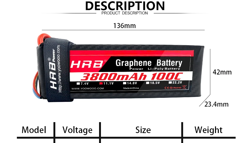 136mm HrB Graphene Battery 1 BmA Tnene