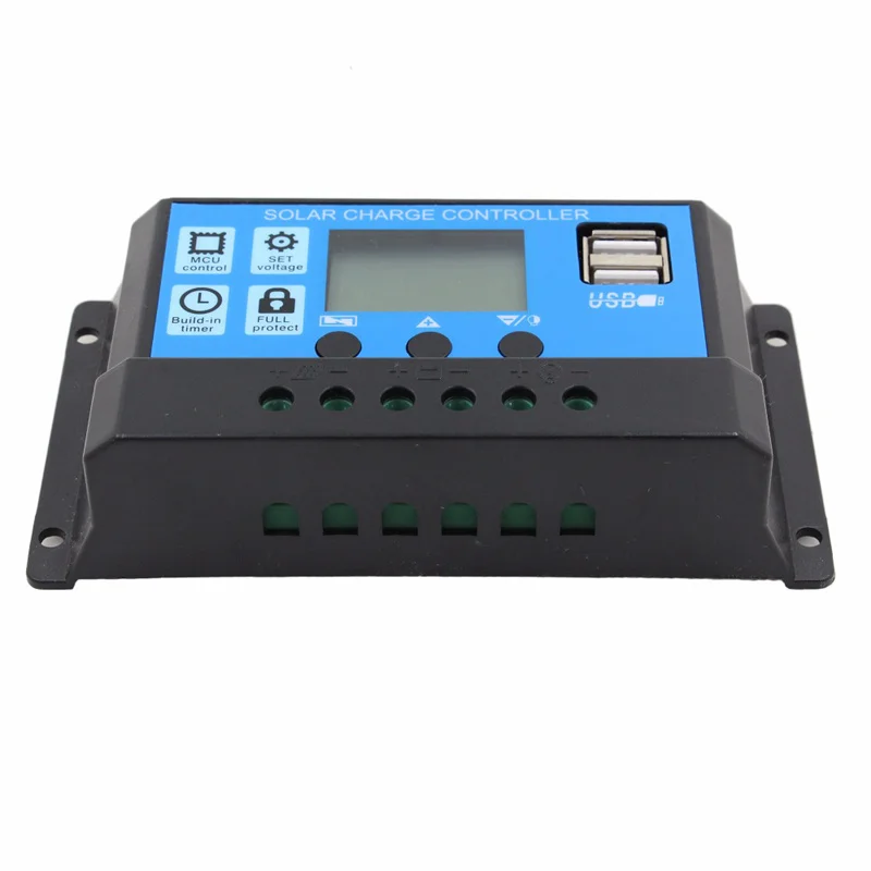 

Hot Sale 12V 24V Auto work PWM Solar Charge Controller with LCD Dual USB 5V Output Solar Cell Panel Charger Regulato