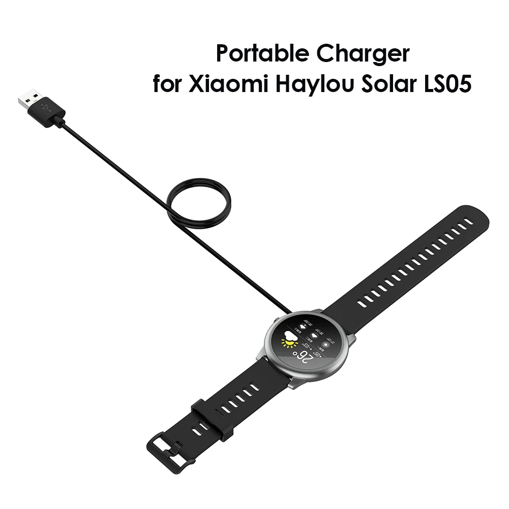 60/100cm USB Charger for Xiaomi Haylou Solar LS05 Fast Charging Cable Cradle Dock Power Adapter Smart Watch Accessories_voghion.com