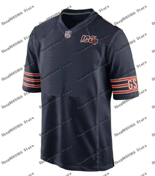 

Men Custom Khalil Mack Mitchell Trubisky Walter Payton Tarik Cohen Roquan Smith Mike Ditka White/Orange/Blue 100th Season Jersey