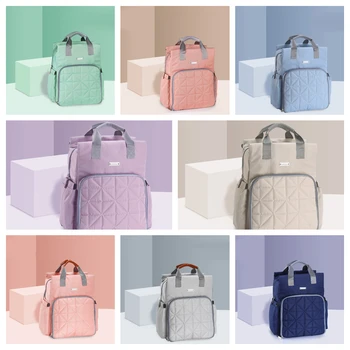 

8 Colors Solid Multi-function Diaper Bag Backpack Large Capacity Waterproof Machine Washable Diaper Bag Baby Stroller Nappy Bag