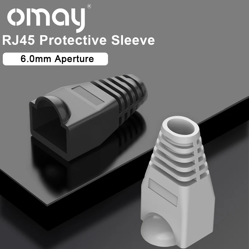 Conector Cat5e Tampa Protetora Tampa do Adaptador Plugues de Cabo de Rede Ethernet Rj45 Cat Manga Multicolor Omay Rj45 Cat6 - Imagem 4