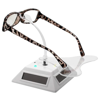 

Solar Rotating Display Stand with 7 Colored Lights Can Be Used for Glasses/Jewelry, Display/Shooting White