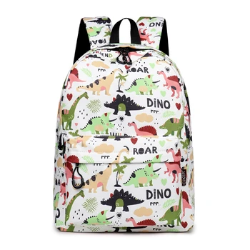 

2020 New Backpack Preppy Style Fashion Dinosaur Printed Backpack Anti-splashing Large Capacity Student Backpack Female