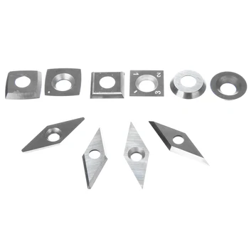 

10pcs Carbide Inserts Silver Diamond Cemented Turning Tool Woodworking