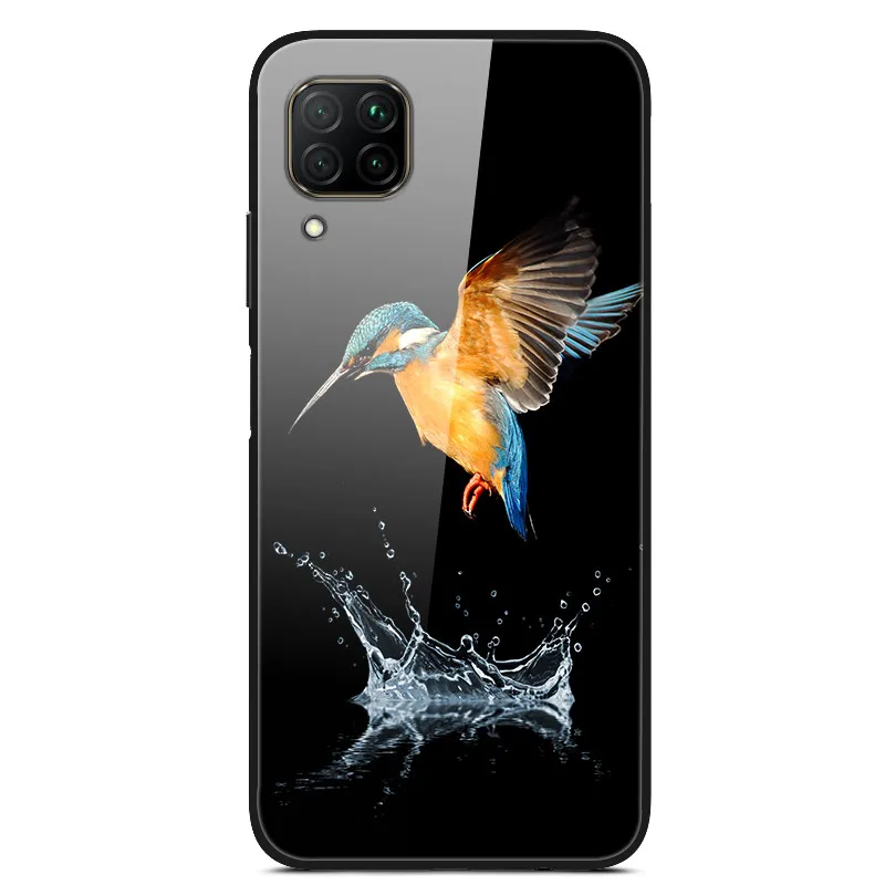 Tempered Glass Case For Huawei P40 Lite Case Glass Back Cover For Honor 9S Case For Huawei P40 lite Case Nova 7i Nova 6 se Funda cute huawei phone cases Cases For Huawei