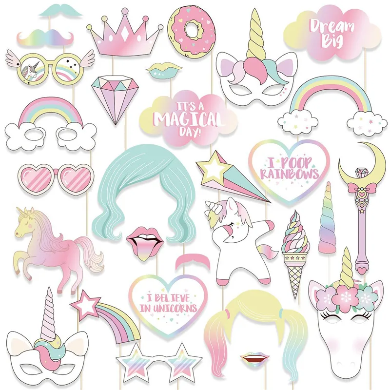 29pcs-Set-Unicorn-Children-s-Birthday-Party-Photo-Props-Party-Supplies-Christmas-Decorations-For-Home-PAC03