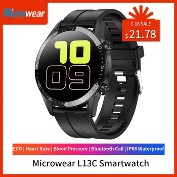 

2020 New Microwear L13C SmartWatch ECG Heart Rate Blood Pressure Pedometer IP68 Waterproof Bluetooth Call VS L12 L13 Smart Watch