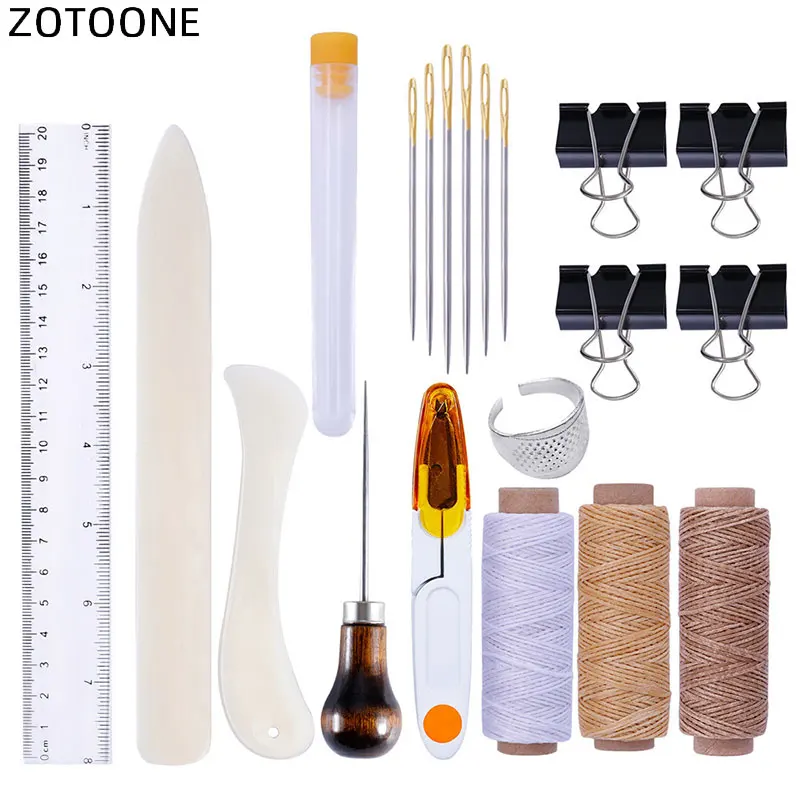 20pcs/set Leather Tool Set Handmade Sewing Set Thread Needle Thimble